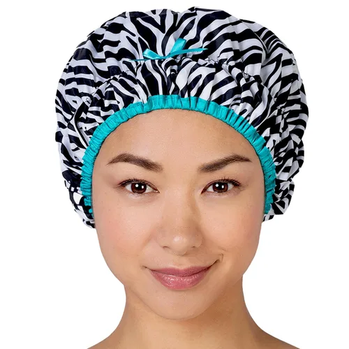 Vista 10 de Betty Dain Gorro de baño y ducha reutilizable, gorro de ducha impermeable de gran tamaño para todas las longitudes de cabello, forro de PEVA