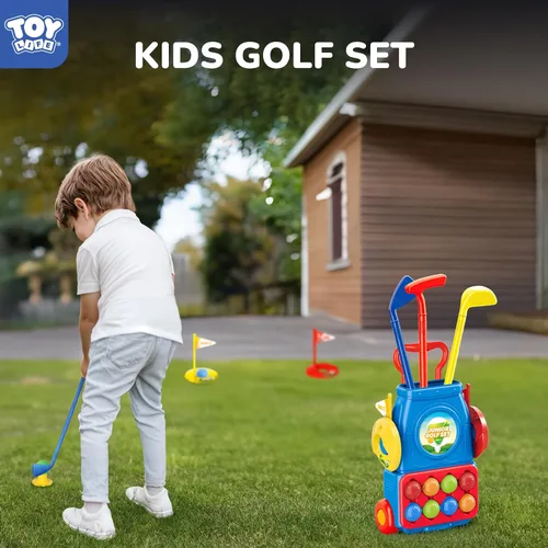 Vista 4 de TOY Life Clubes de golf para niños de 3 a 5 años, juego de palos de golf de plástico para bebés y niños pequeños, juego de golf de 3 a 5 para niños