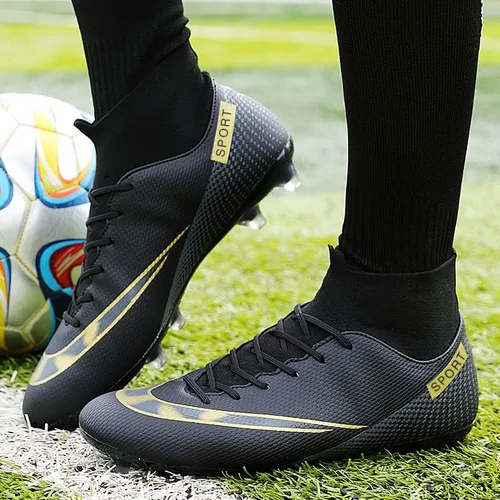 Vista 6 de YEFDG - Botas de fútbol para hombre, zapatos de fútbol con tacos y tacos para adultos, cómodos, atléticos, exteriores, interiores, competición