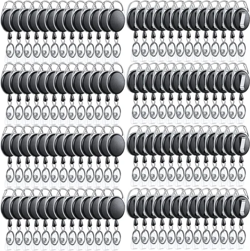 Vista 8 de Laumoi - 80 clips retráctiles para carretes de identificación Negro