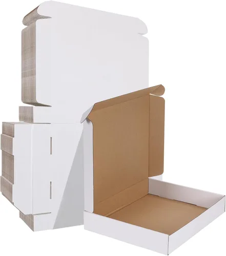 Vista 40 de HORLIMER Paquete de 40 cajas de envío de 5 x 5 x 5, caja de cartón corrugado blanco para correo, embalaje, pequeñas empresas