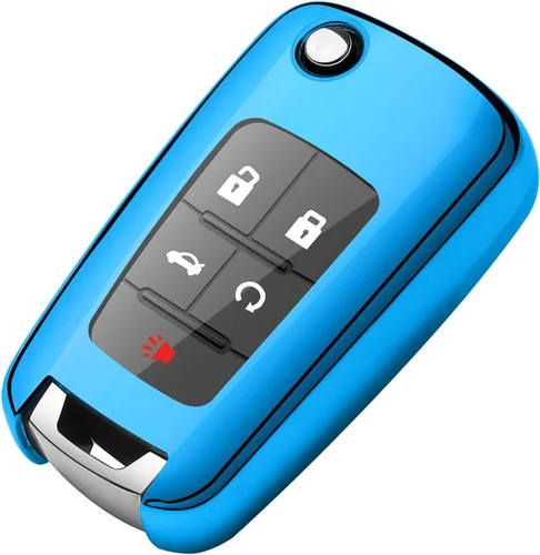 Vista 10 de Tukellen Funda para llavero Chevrolet de alta calidad, TPU suave, protección completa, compatible con Chevy Camaro, Cruze, Impala, Equinox, Volt