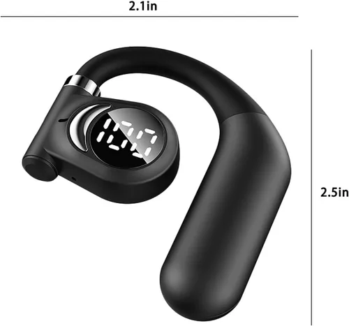 Vista 3 de Bluetooth 5.3 Open-Ear Air Conduction Headphones, HiFi Stereo Sound, 30 Hrs , Over-Ear Wireless Earbuds with LED Power Display for Sport Work