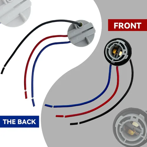 Vista 5 de Zócalo de Bombilla LED 1157, Arnés de Cableado de Zócalo de Luz de Señal, Conector de Enchufe de Base de Luz Trasera de Señal de Giro Impermeable