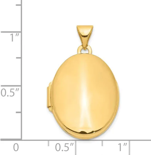 Vista 4 de Medallón ovalado pulido oro amarillo de 14 quilates 1.181x0.827 in, Metal
