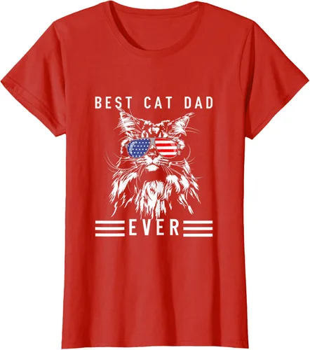 Vista 47 de Funny Maine Coon Cat Best Cat Dad Ever Funny Cat Maine Coon Camiseta, Negro, S