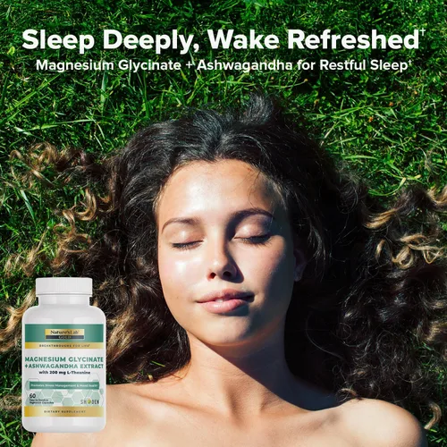 Vista 4 de Nature's Lab Magnesio dorado + Ashwagandha con L-teanina - Promueve el manejo del estrés y la salud del estado de ánimo* - 60 cápsulas