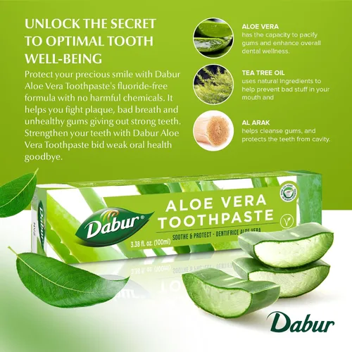 Vista 3 de Dabur Pasta de Dientes Herbal - Cuidado Bucal con Fórmula Completamente Natural y Sin Flúor y Pasta de Dientes Saludable Bliss - Brillo Infundido