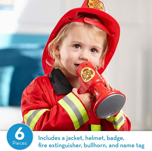Vista 2 de Melissa & Doug Fire Chief Role Play Costume Dress-Up Set