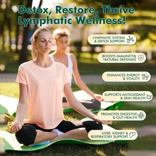 Vista 3 de Gotas líquidas de drenaje linfático liposomal, suplemento de apoyo linfático con raíz de diente de león, cuchillas, equinácea, caléndula