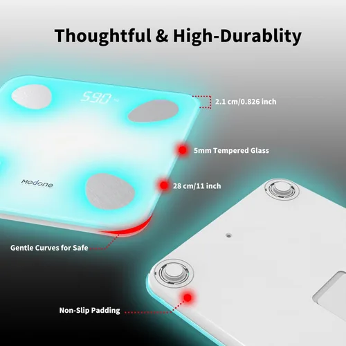 Vista 5 de Scale for Body Weight, Digital Weight Scale with Color-Changing, Most Accurate to 0.2lb, Bluetooth Bathroom Scale with Bmi, Body Fat, Muscle Mass