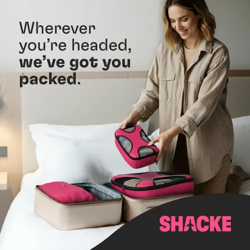 Vista 7 de Shacke Juego de 6 cubos de equipaje para viajes ligeros organizadores de equipaje