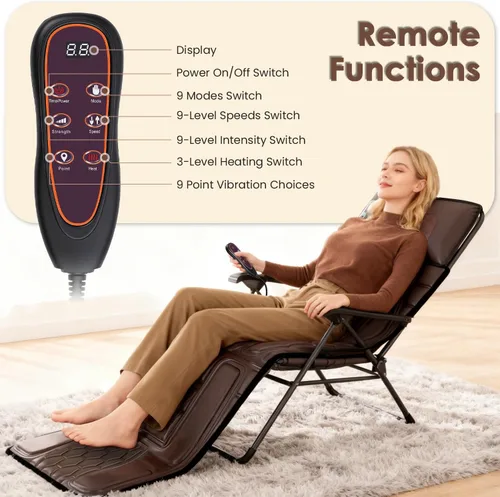 Vista 4 de KOCASO Alfombrilla de masaje de cuerpo completo de piel sintética, almohadilla multifuncional para silla de masaje con temporizador de calor