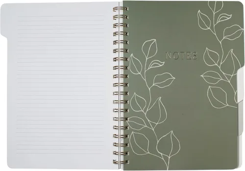 Vista 4 de Fringe Studio 343PA001FSC - Cuaderno con pestaña grande, tapa flexible de tapa blanda, 5 divisores de materia/troquelado, 7.25 x 10 pulgadas, 180