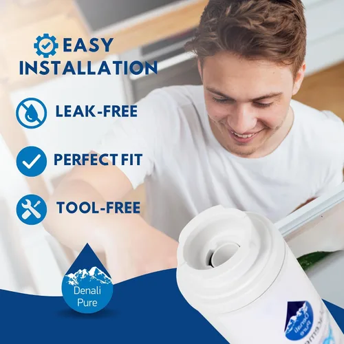 Vista 6 de KitchenAid KBFS25EWMS5 - Paquete de 3 filtros de agua de repuesto para refrigerador, compatible con cartucho de filtro de agua KitchenAid 4396395