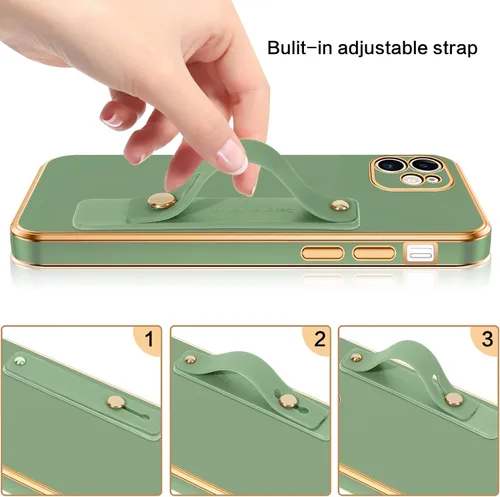 Vista 4 de VENINGO Funda para iPhone 11, fundas para iPhone 11, de TPU suave de ajuste delgado, con pulsera ajustable, resistente a los arañazos, a prueba