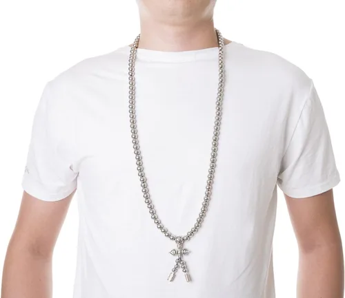 Vista 2 de 108 Destiny Nepal Prayer Full Metal Buddism Bead Mala Collar (acero inoxidable)