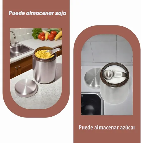Vista 6 de MEKBOK Recipiente de café, recipiente hermético para granos de café con cuchara magnética (18 onzas)