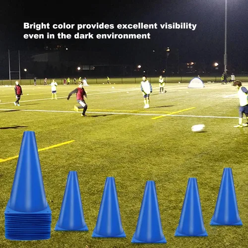 Vista 4 de Cones Sports 9 pulgadas, paquete de 15 conos de entrenamiento para práctica de fútbol, juego de conos de campo de agilidad para ejercicios de fútbol
