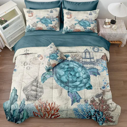 Vista 11 de Bedding_Dreamer Juego de ropa de cama Queen en una bolsa, diseño de sol y luna, espacio misterioso, decoración del hogar, edredón de plumón