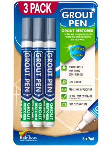 Vista 17 de Grout Pen - Marcador de pintura de lechada para azulejos blancos, punta estrecha de 0.197 pulgadas (0.2 fl oz), paquete de 3