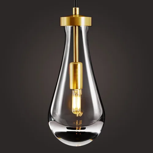 Vista 13 de Lámparas Colgantes de Gota de Lluvia para Isla de Cocina: Lámparas de Gota de Lluvia de Cristal de 2 Luces - Lámparas de Latón Dorado para sobre