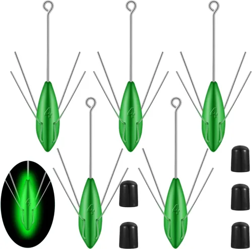 Vista 10 de Libima Sputnik Sinker - Pesas de araña de cola larga Sputnik para pesca de pez gato, pesca de mar, arena, océano, playa, verde