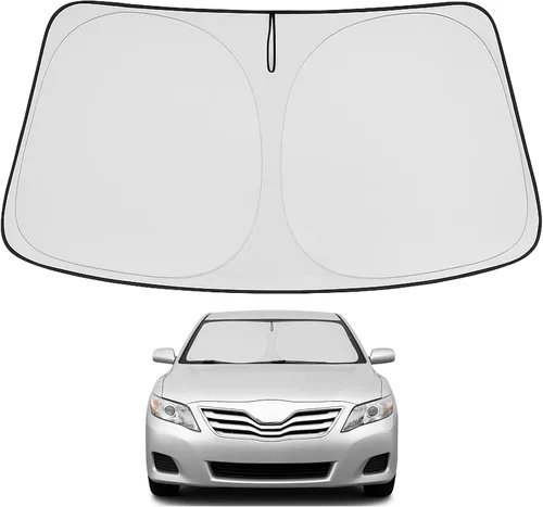 Vista 56 de Proadsy Parasol para parabrisas Rivian R1S 2022-2025 2026 de 4 capas plegable, protector de parasol frontal que bloquea los rayos UV, mantiene