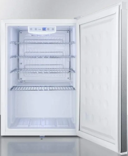 Vista 2 de Summit Appliance FF31L7BICSS - Refrigerador compacto de acero inoxidable con descongelación automática, estantes cromados ajustables, termostato