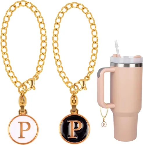 Vista 8 de 2 Dijes de Letra I, Accesorios para Taza Stanley Simple Modern, Placa de Identificación de Nombre, Letra Inicial para Mango, Dije Personalizado