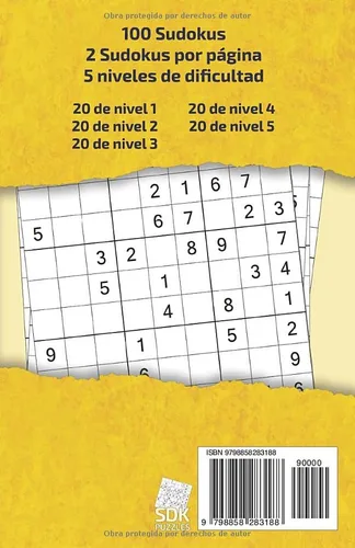 Vista 2 de 100 Sudokus Tamaño bolsillo De Principiante a Intermedio Niveles 1 al 5 (Spanish Edition)
