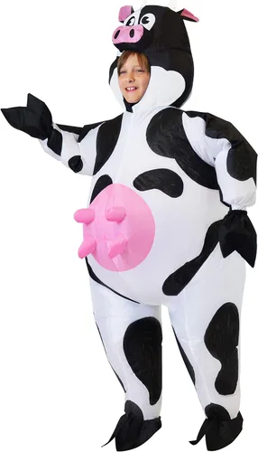 Vista 3 de Spooktacular Creations - Disfraz inflable de vaca de Halloween de lujo para niños