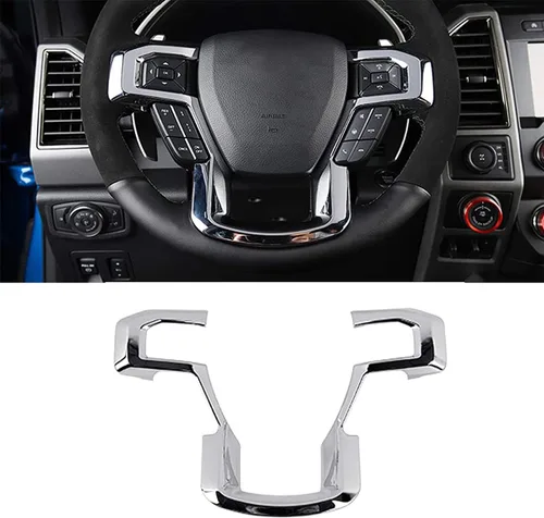 Vista 7 de Keptrim Funda para volante para Ford F150 2015-2020, para Ford F150 2017-2022, F250 F350 2017-2022, para Ford Expedition 2018-2021 ABS rojo