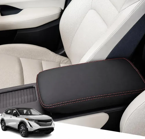 Vista 117 de Great-luck Funda de cuero para consola central, almohadilla para reposabrazos, accesorios de cubierta de caja (costuras rojas) para BMW X1 2023 2024