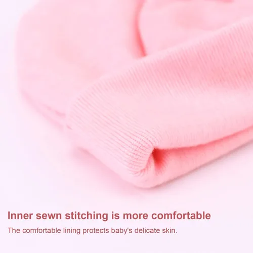 Vista 4 de DRESHOW Newborn Baby Hats Hospital Hat Baby Cotton Beanie Infant Bow Hats