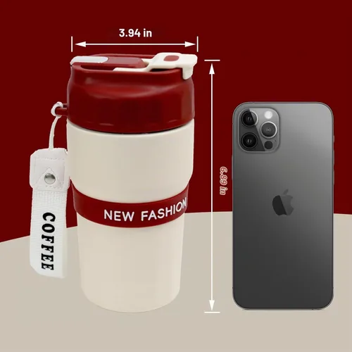 Vista 2 de Toycol Termo para té con infusor aislado con colador magnético desmontable, botella de agua aislada de acero inoxidable de 16 oz/480 ml para té