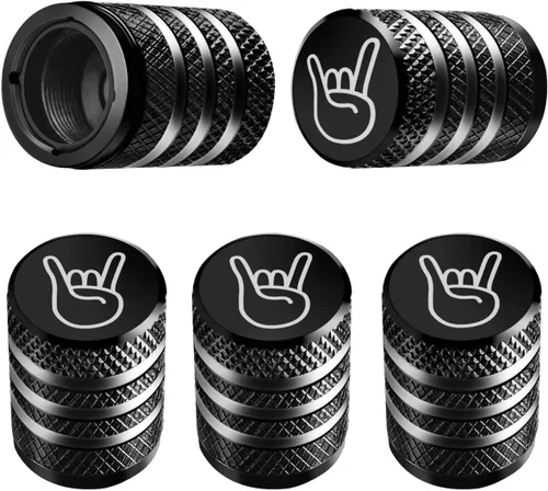 Vista 41 de Tapones para vástago de válvula de neumático, paquete de 5, tapa de aire de neumático N2, metal nitrógeno con forro de plástico, resistente a