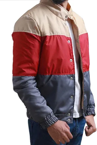 Vista 2 de Educación sexual ASA Butterfield Otis Milburn Satin Bomber Chaqueta, Chaqueta bomber de algodón