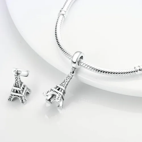 Vista 2 de Hapour Dijes de plata de ley 925 para pulseras de dijes, collar, joyería europea, dije, abalorios, abalorios, regalo de cumpleaños para mujeres