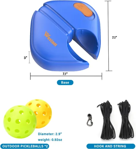 Vista 6 de Westant Match Buddy Pickleball Trainer - Pickle Ball Practice Rebounder with 2 Balls, Pickleball Training Aids for Adults, Kids, for Self Practice