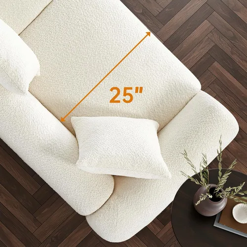 Vista 6 de Morden Fort Juego de Sofá Boucle de 2 Piezas, Conjunto de Sofás Tapizados Modernos Duraderos Cómodos Boucle Aptos para Mascotas, Silla sin Brazos