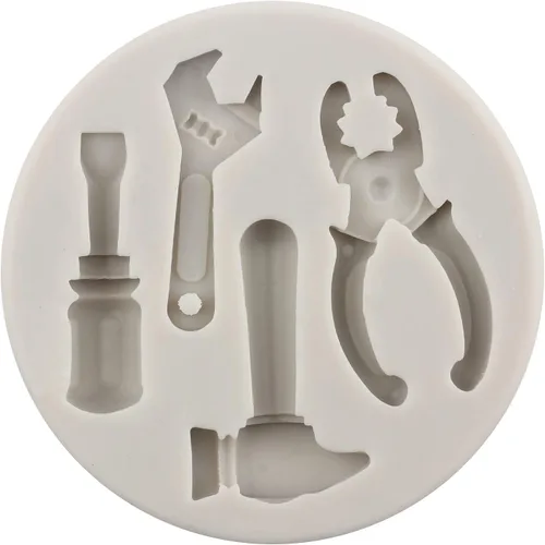 Vista 3 de Herramientas manuales de silicona, herramientas de construcción, moldes de fondant de chocolate, moldes de llave combinada, moldes para decoración