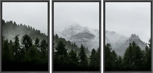 Vista 103 de wall26 Lienzo enmarcado para pared, juego de arte de noche estrellada sobre montañas, cielo nocturno tranquilo, naturaleza, desierto, fotografía
