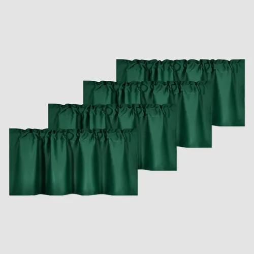 Vista 10 de DECOVSUN Cenefas Aqua para ventanas de cocina, con bolsillo para barra, opacas, con aislamiento térmico, 1 panel de 42 x 18 pulgadas