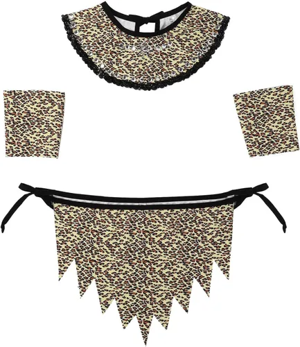 Vista 6 de YiZYiF Ropa interior de 4 piezas con estampado de animales de leopardo para hombre, tangas con cuerdas G, disfraz de tabaco de selva