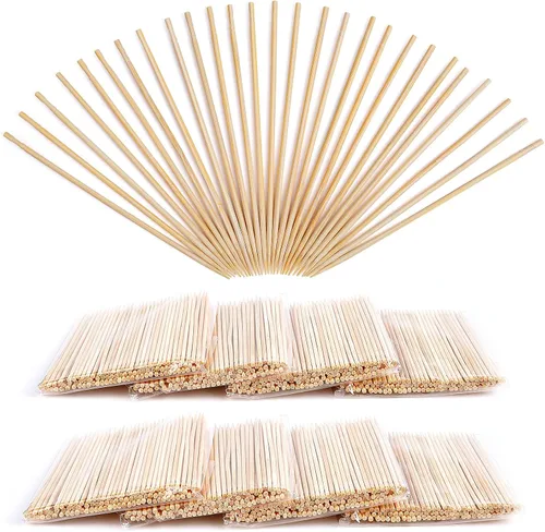 Vista 10 de Minisland Palillos de dientes de bambú prémium de 0.079 pulgadas de grosor, 1200 unidades a granel en 20 paquetes pequeños, púas redondas de madera