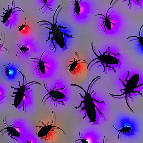 Vista 12 de DR.DUDU - Paquete de 36 murciélagos para decoración de pared de murciélagos para interiores Light Up Green LED, Assorted Size, 3D Bat Stickers