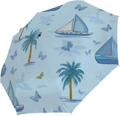 Vista 30 de Sombrillas de protección solar UV para lluvia, paraguas plegable automático resistente al viento para caminar y viajar