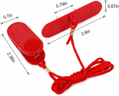 Vista 2 de UKCOCO Reemplazo de la llave de seguridad de la cinta de correr: Interruptor de parada de emergencia rectangular de 2 puntas, accesorio