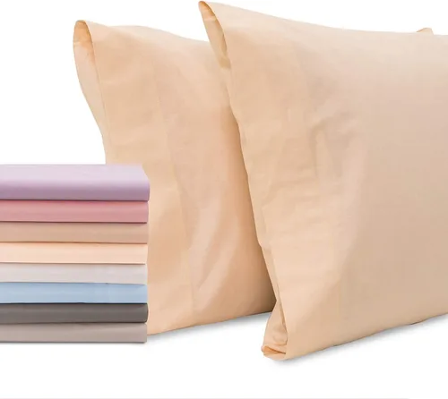 Vista 16 de Superity Linen Pillow Cases Queen Size - Open Enclosure - 2 Pack - 100% Soft and Comfortable Premium Cotton - Beige